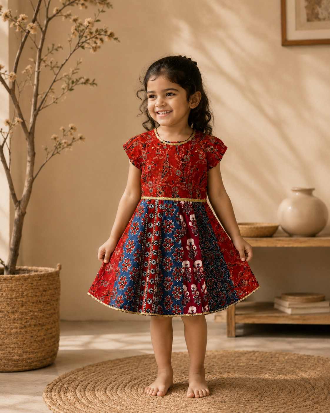 Ajrakh Mosaic Organic Cotton Dress