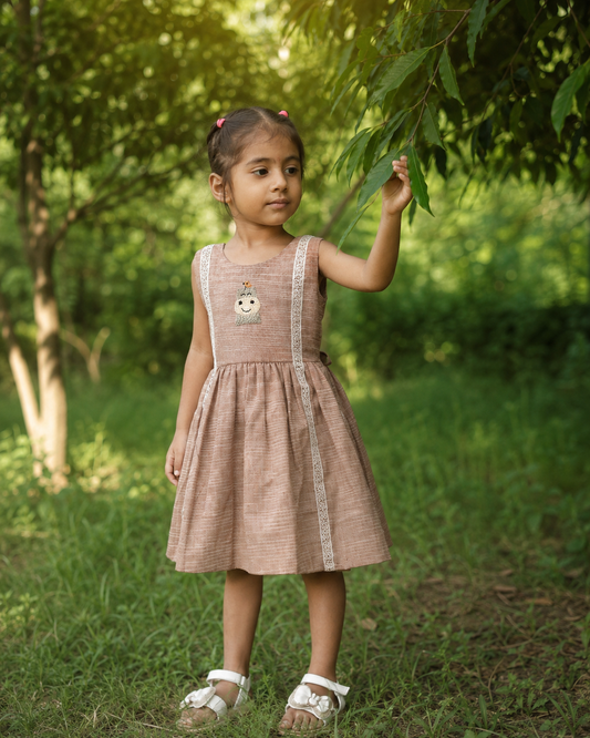 Hippo & Birdie Hand Embroidered Khadi Dress
