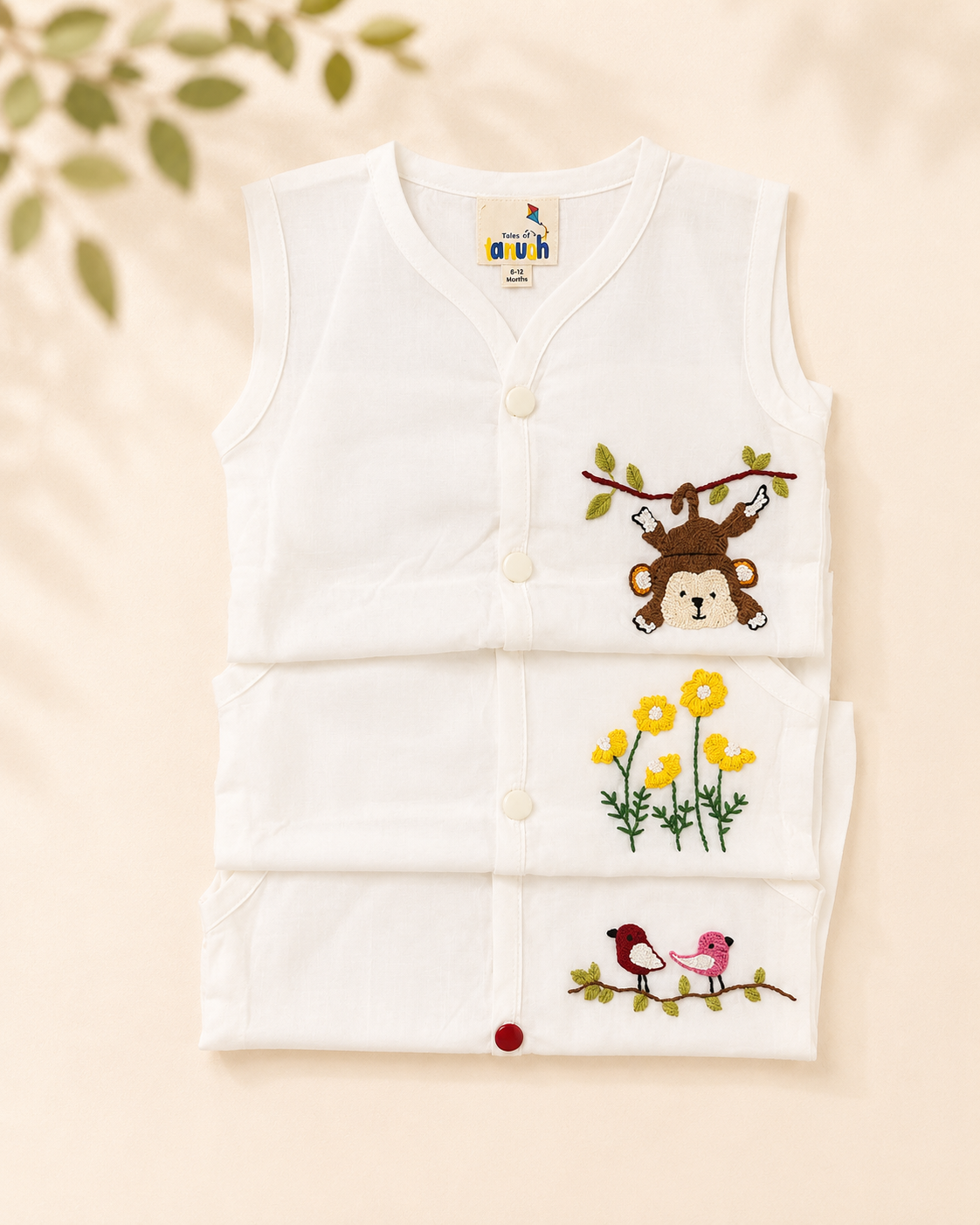 Nature's Playmates Hand Embroidered Cotton Modal Jhabla Bundle