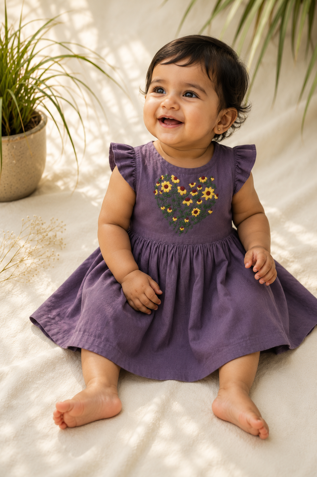 Sunlit Meadow Hand-Embroidered Dress