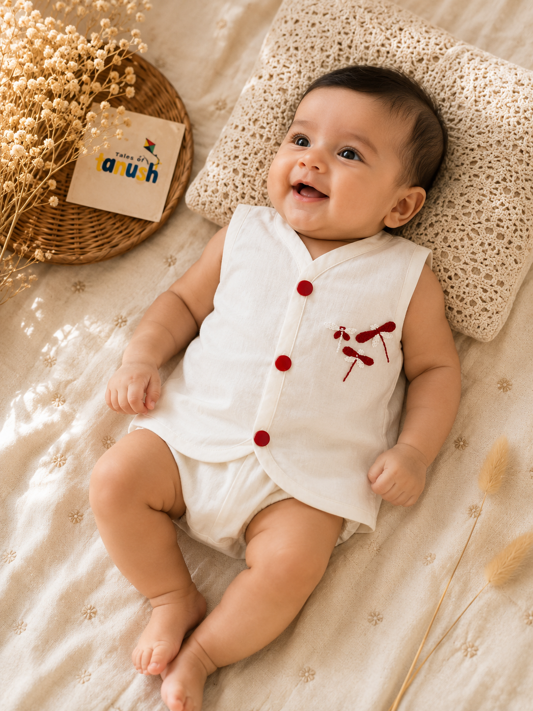 Dragongfly Hand Embroidered Cotton Modal Jhabla