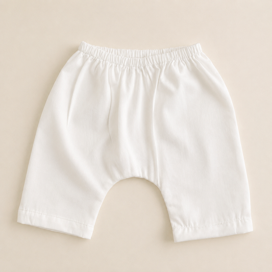 Unisex Cotton Modal Diaper Short - White