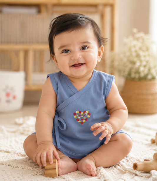Bloom Heart Hand Embroidered Cotton Modal Jhabla