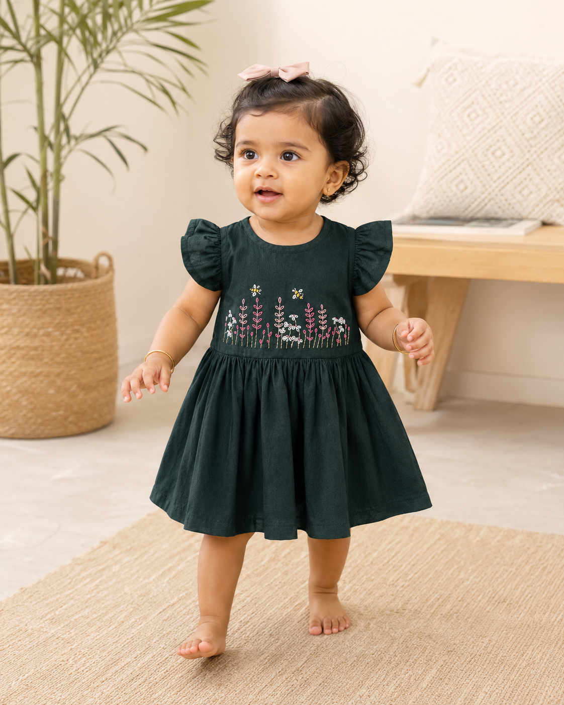 Forest Meadow Hand-Embroidered Dress