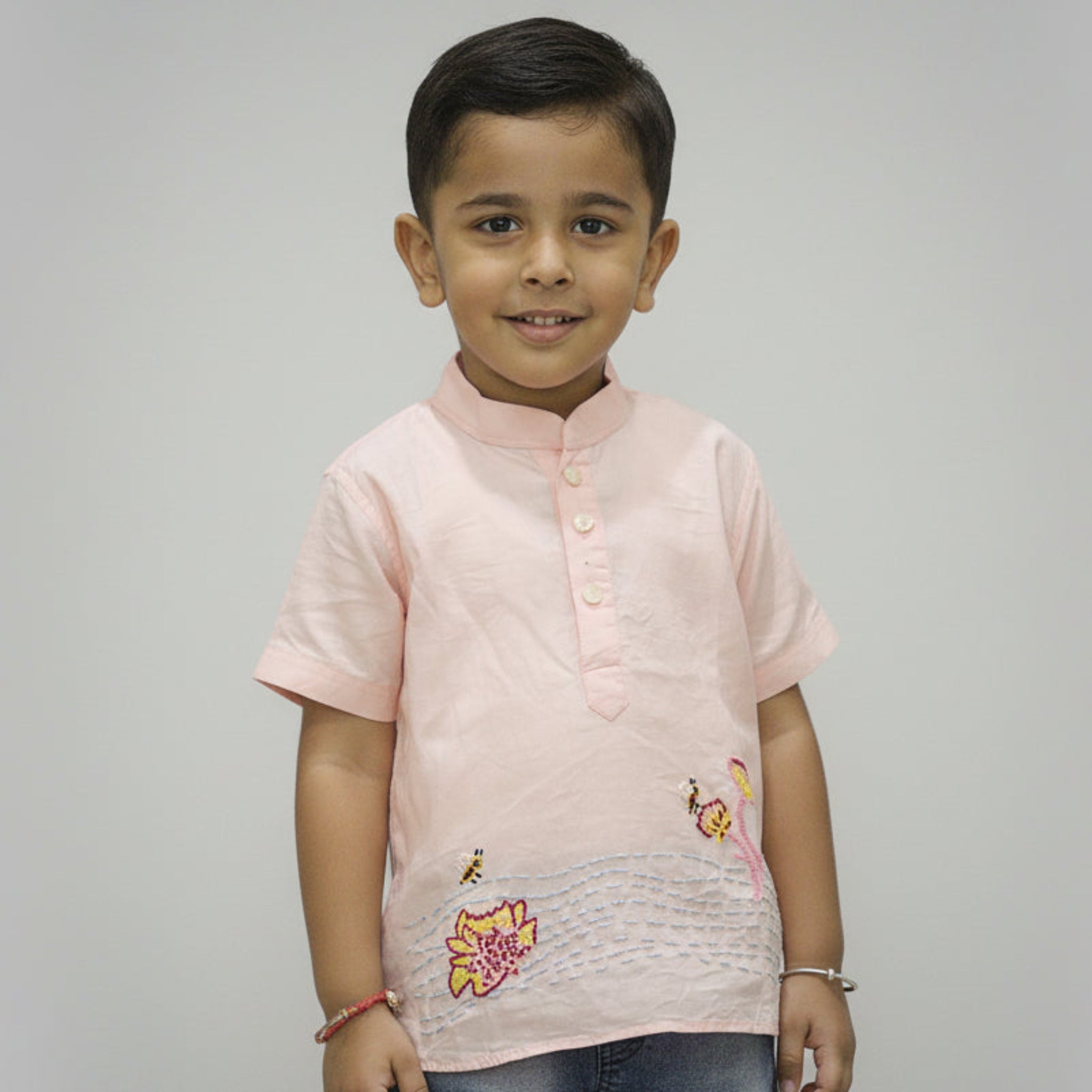 July  Flower Lyocell Hand Embroidered Kurta Shirt